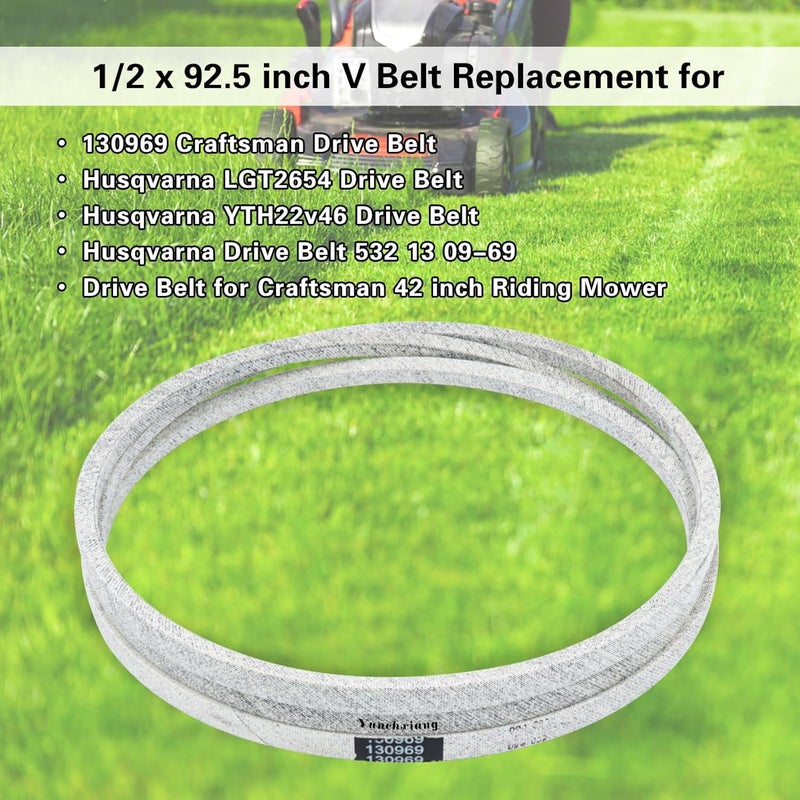 Dofank 532130969 592855201 Drive Belt Kevlar for 130969 Craftsman Drive Belt YT3000, YT4000, YS4500, Husqvarna YTH22V46, YTH24V48, YTH24V54, YTH24K48, LGT2654 - Aramid Cord, 1/2'' x 92-1/2'' - Image 3